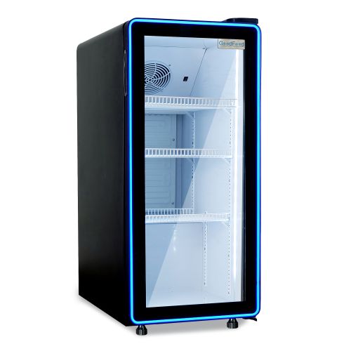 Шафа холодильна для напоїв GoodFood BC170NBW2LEDBLUE чорна-біла купить онлайн №1